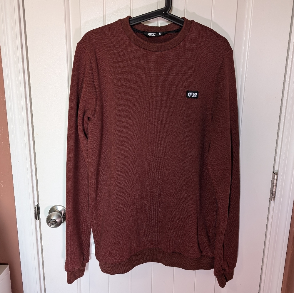 NWOTS Men's Picture Knit Fleece Lined Sweater Marron Large